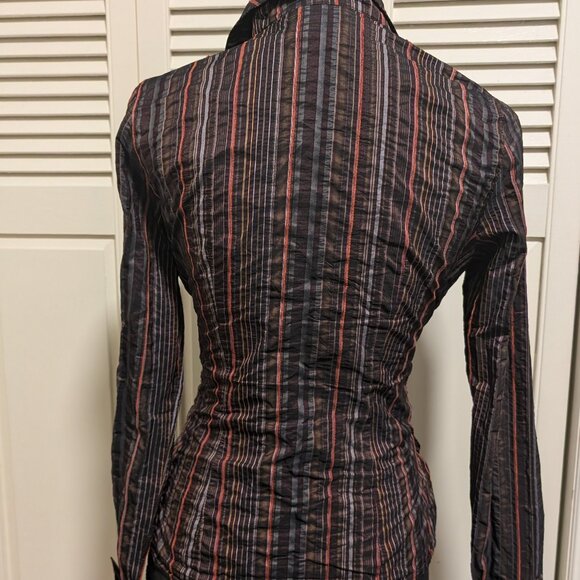 Debbie Shuchat Women's Autumn Toned Striped Blouse in Size 6 - Picture 2 of 7